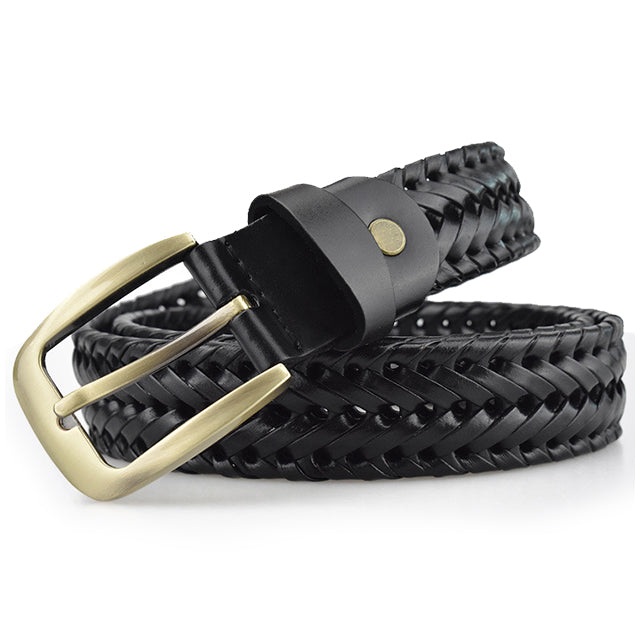 Jacob | Braided Leather Belt Black