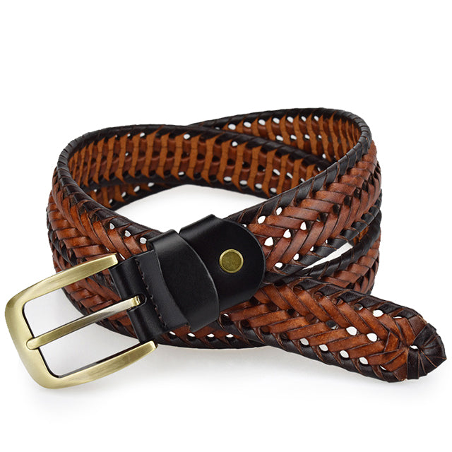 Justin | Braided Leather Belt Brown