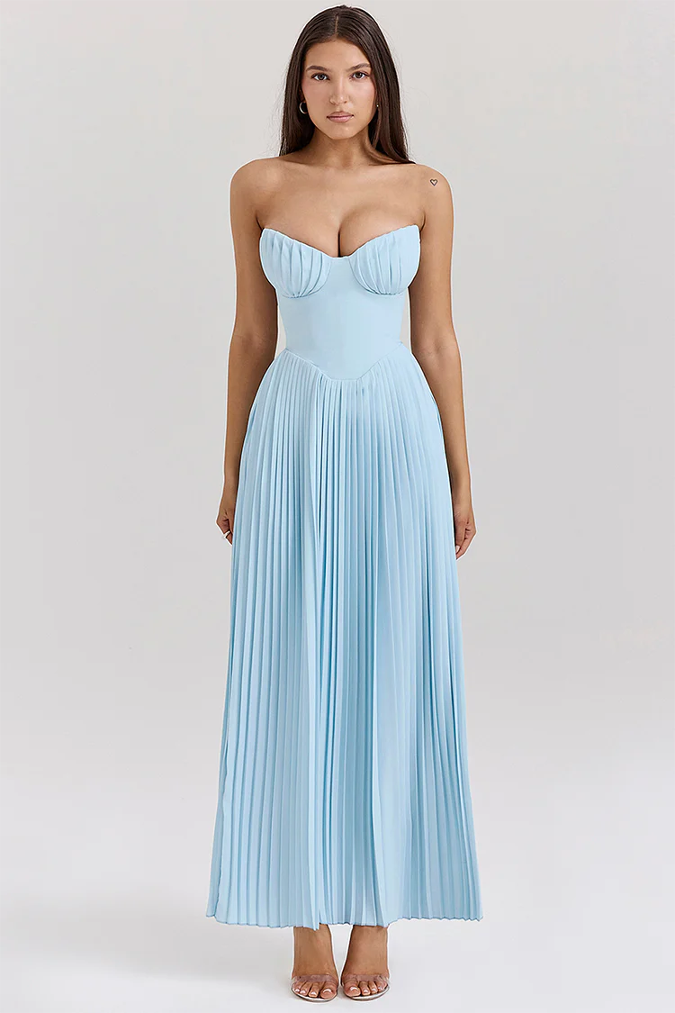 Giane | Strapless Pleated Dress