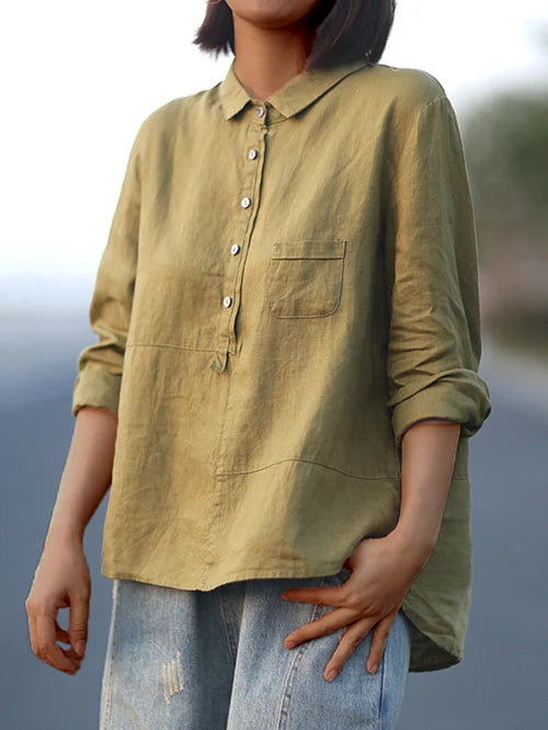 Dina | Linen Long Sleeve Shirt