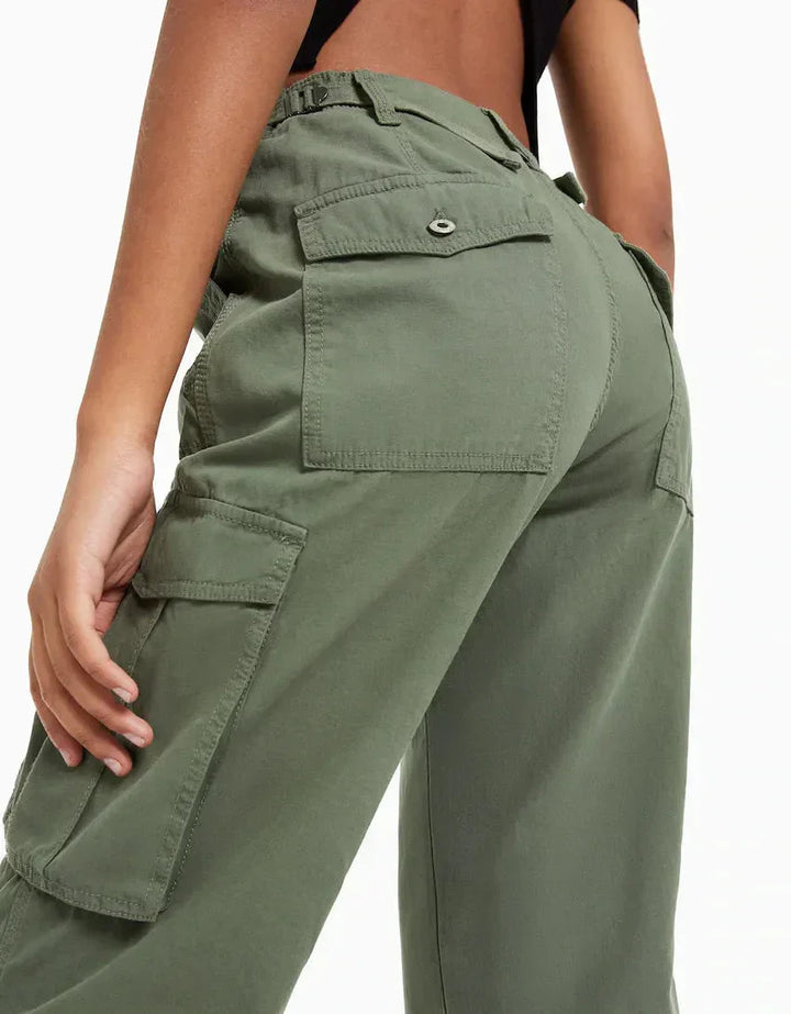 Milky | Adjustable Waist Cargo Pants