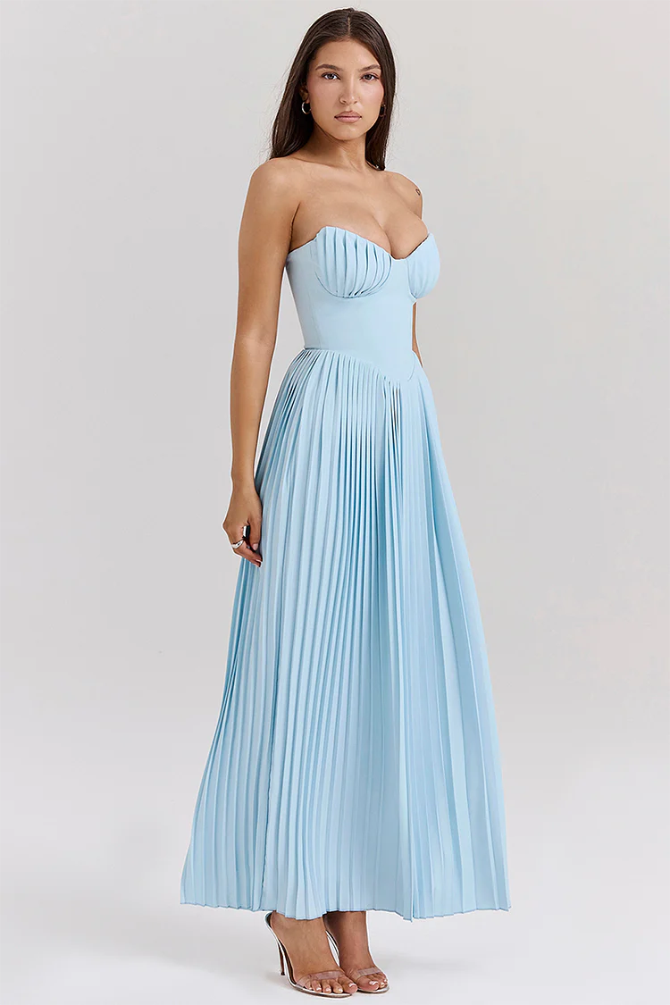 Giane | Strapless Pleated Dress