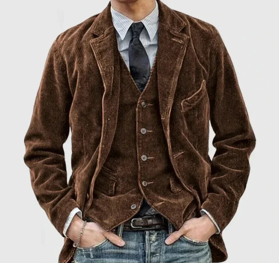 Charles | Corduroy Blazer Set (Coat + Tops)