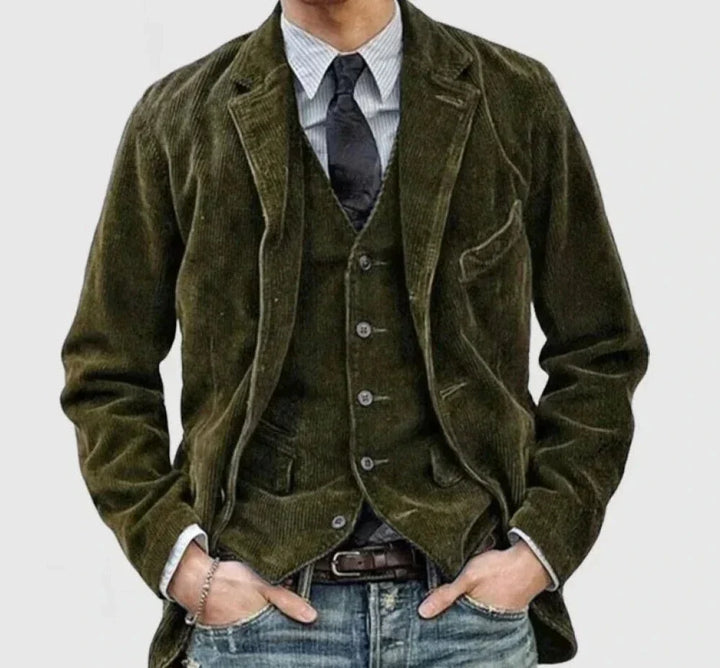 Charles | Corduroy Blazer Set (Coat + Tops)