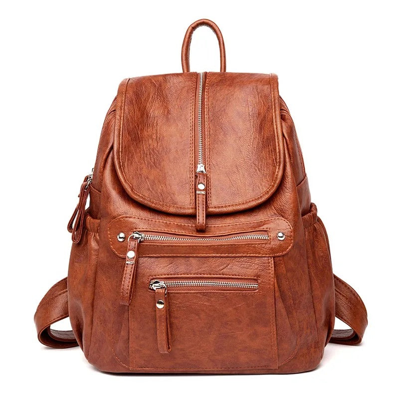 Brandy | Comfortable and Lightweight Leather Backpack