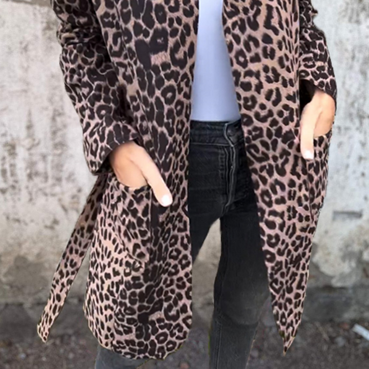 Valentina | Hooded Jacket with Leopard Print